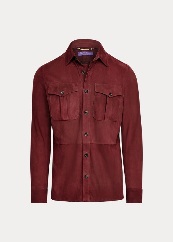 Men's Ralph Lauren Suede Overshirt | 462318EGJ